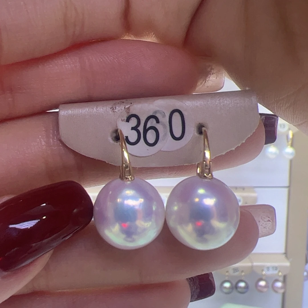 淡水珍珠耳饰18K金镶嵌