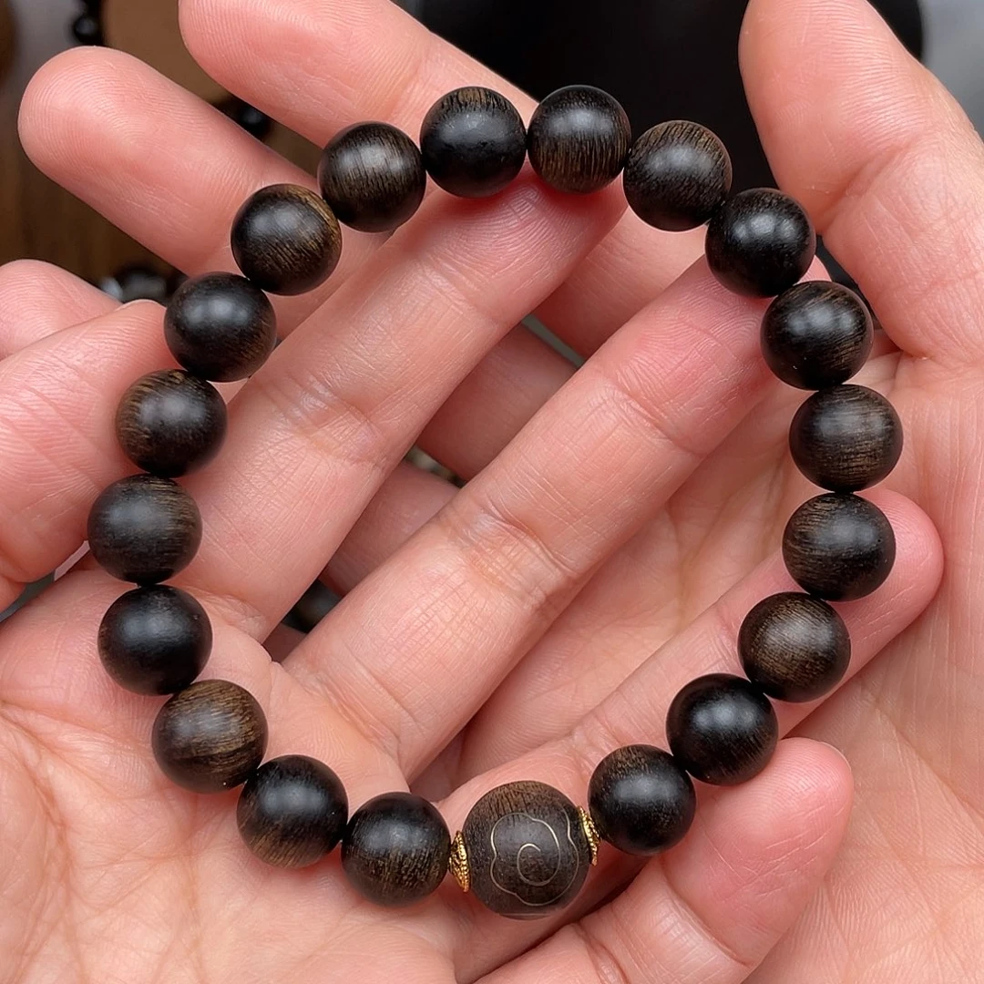 沉香手串越南芽庄白棋雷击瘤疤