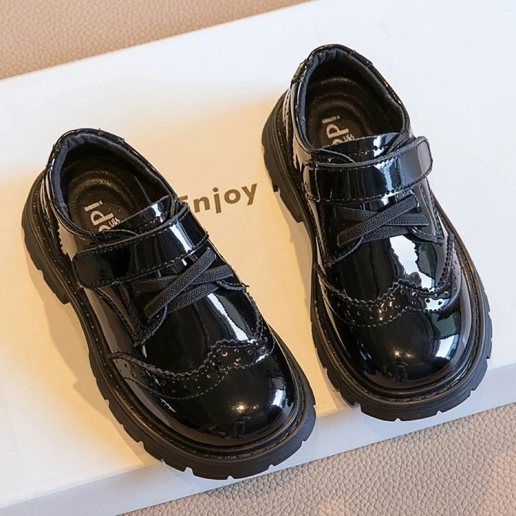 男童皮鞋真皮软底黑色新款春秋6-12岁2025英伦风儿童演出大童夏季