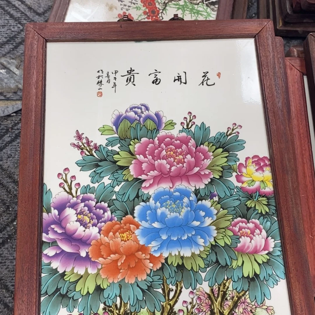 瓷片37*28*1景德镇瓷板画柴窑烧制