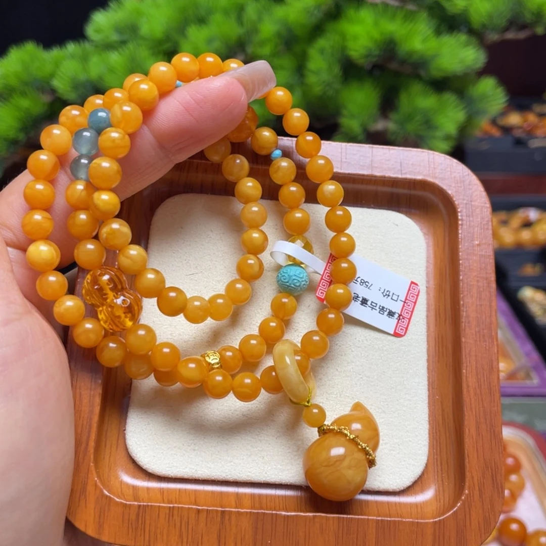 未镶嵌蜜蜡手链手串