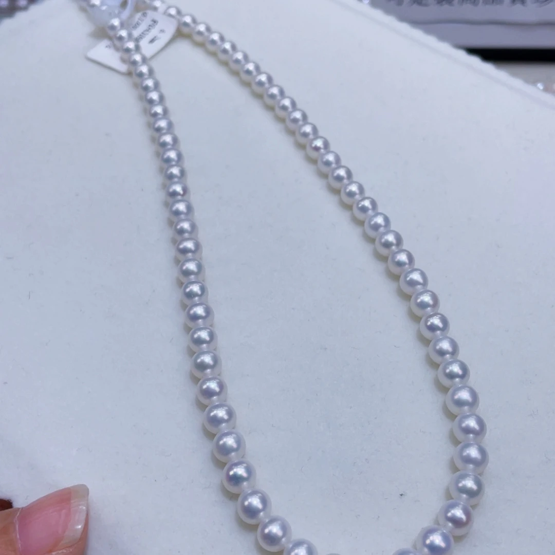 淡水珍珠银S925镶嵌颈饰6.2镜面高级冷白光