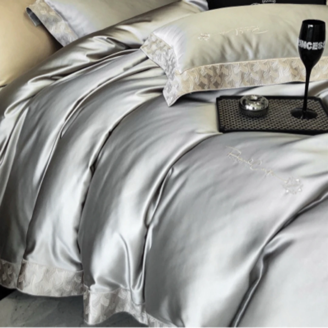 【新品特惠中】全棉高档刺绣高奢简约风四件套南爵夫人®实体同款