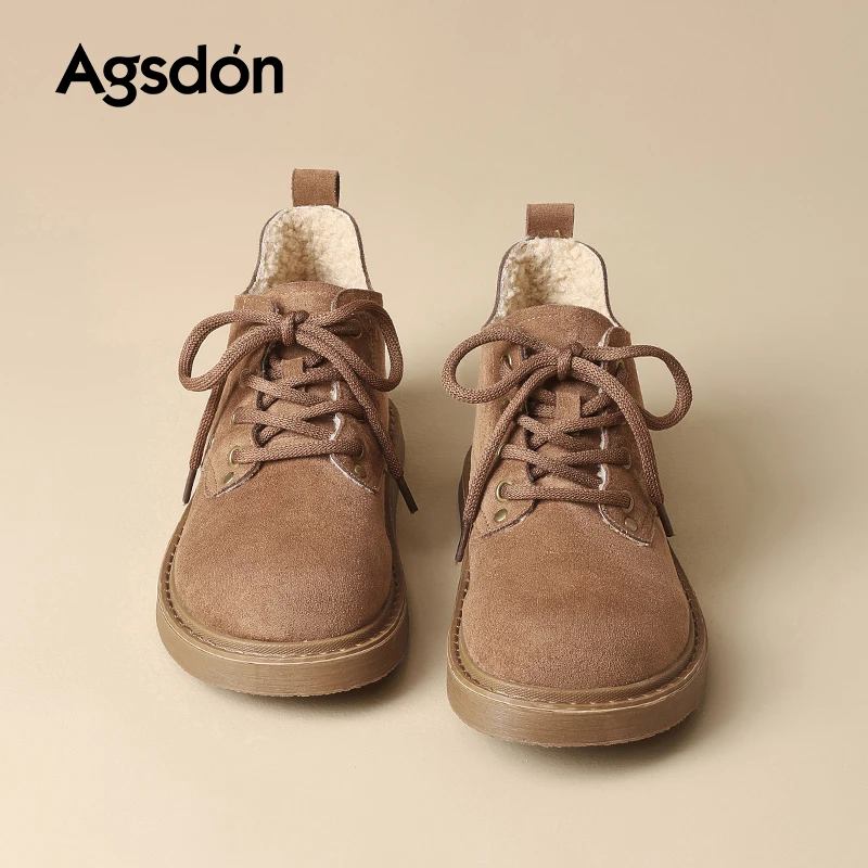 m奥古狮登厚底马丁靴女2025秋季新款加绒加厚保暖美拉德短靴子xx