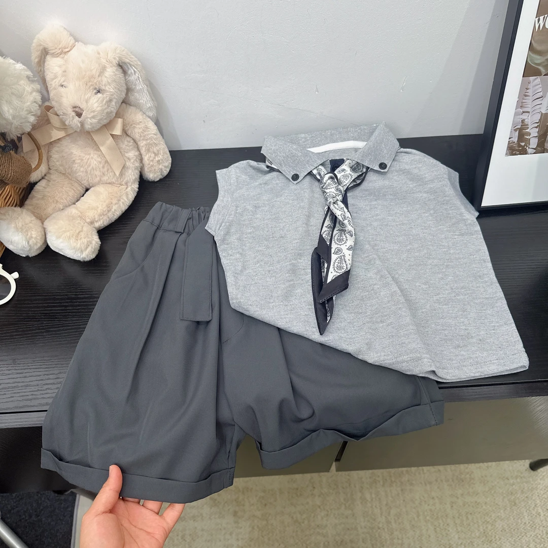 男童背心套装韩童儿童装无袖T恤2025夏季新款中小宝宝夏装两件套