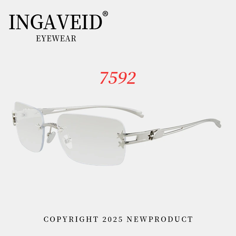 韩版jennie同款无框y2k千禧辣妹风墨镜女款潮时髦高级感太阳镜女