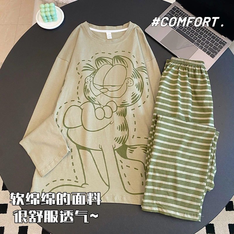 男士睡衣春秋季纯棉长袖卡通2025新款大码宽松冬天家居服学生套装