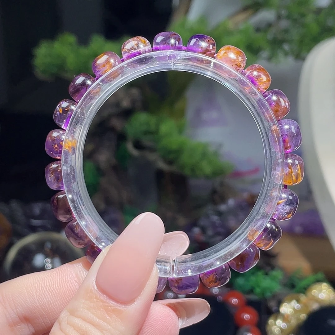 水晶手链未镶嵌紫钛极光23水晶老型珠手链 8.5m