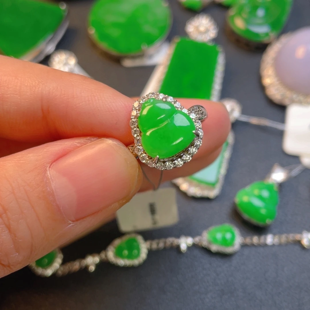 翡翠银S925镶嵌吊坠(不含链)