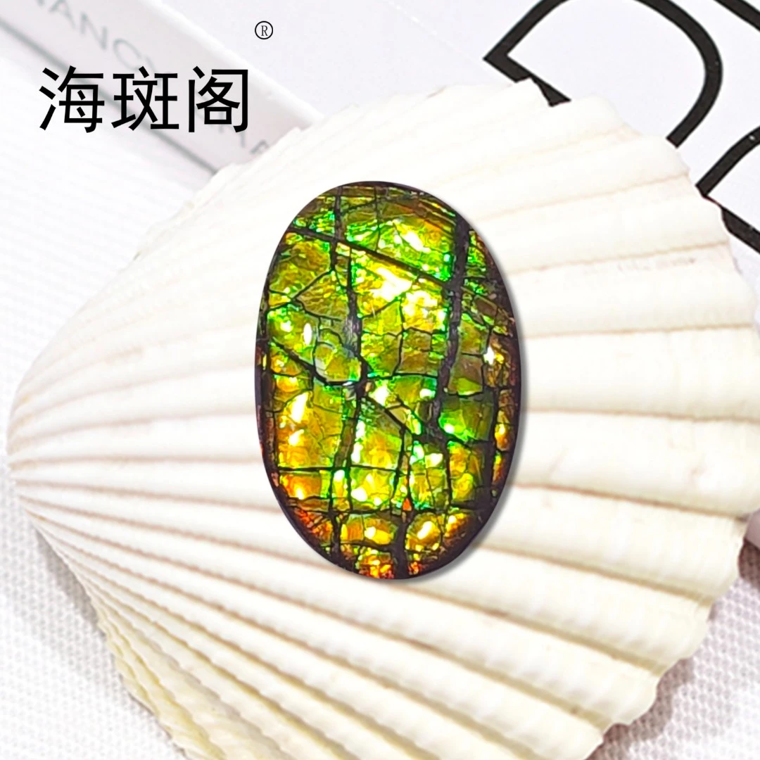 【海斑阁】天然加拿大斑彩宝石有机宝石收藏树脂覆膜裸石DLS-25157