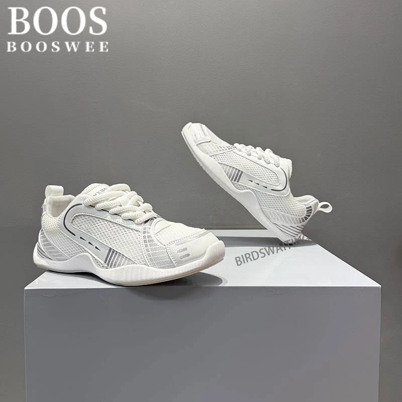 BOOS WEE男鞋夏季新款网面透气潮流舒适运动休闲男阿甘鞋拼色板鞋