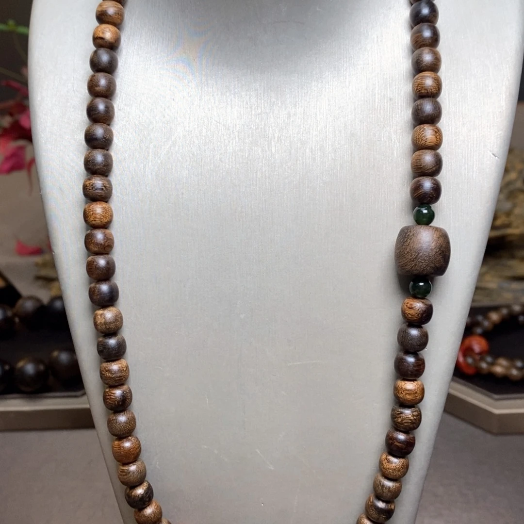 沉香手串越南芽庄紫棋瘤疤6×8设计