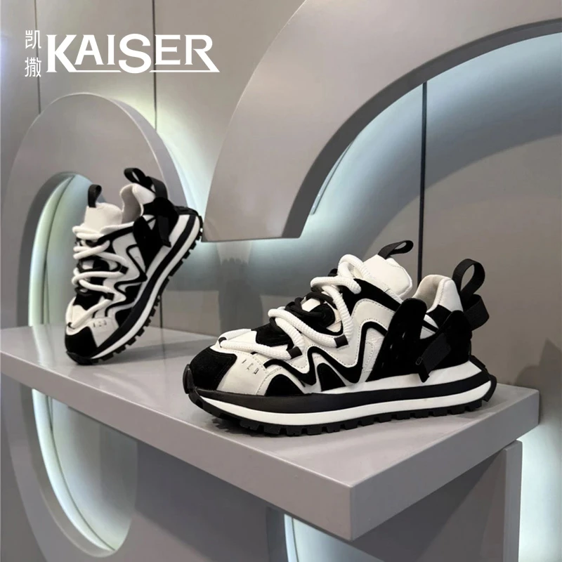 凯撒官方正版男鞋秋季透气休闲运动阿甘鞋男士时尚百搭低帮老爹鞋