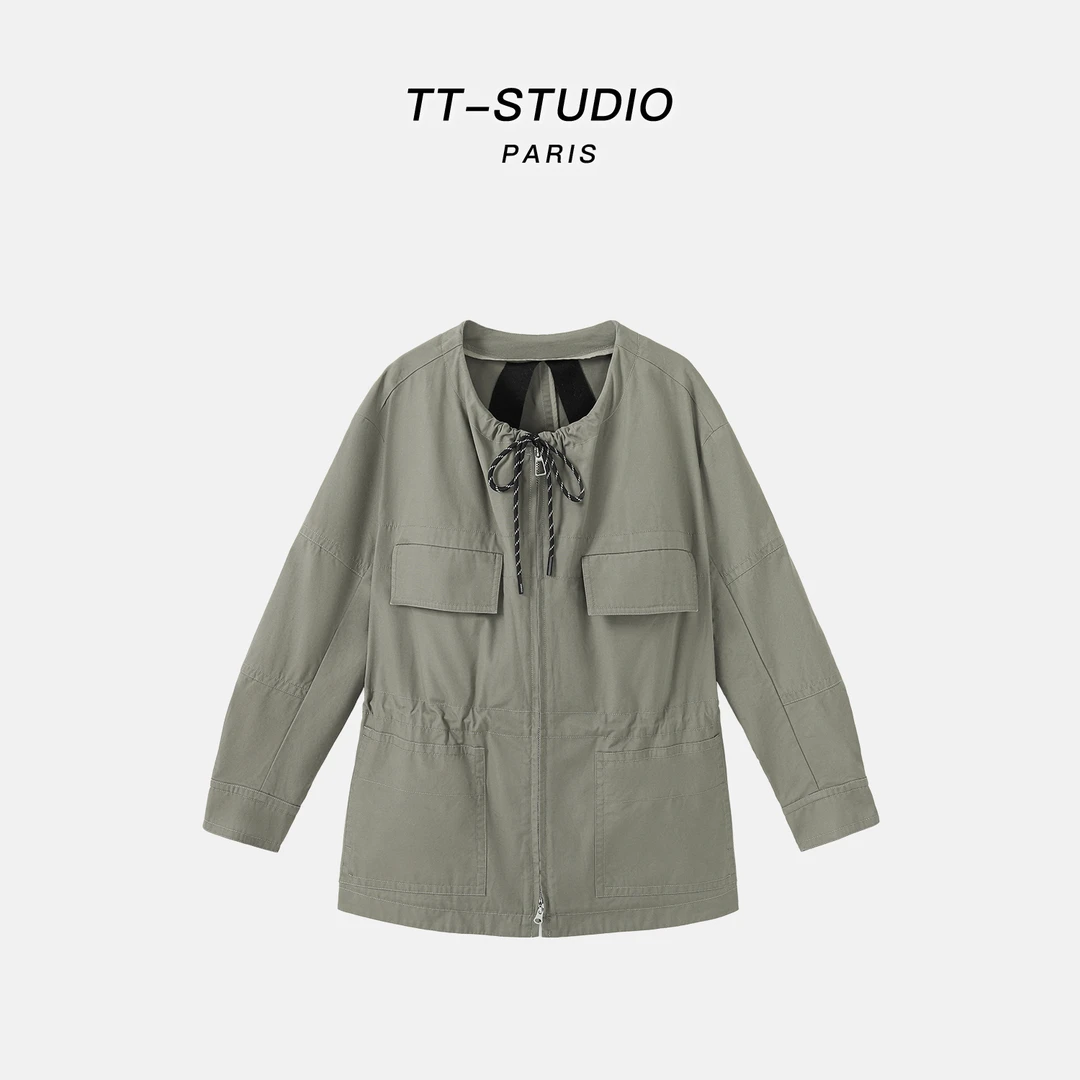 TT【拿铁】缪100%长绒棉极简秋季新款风衣外套女TT-W871