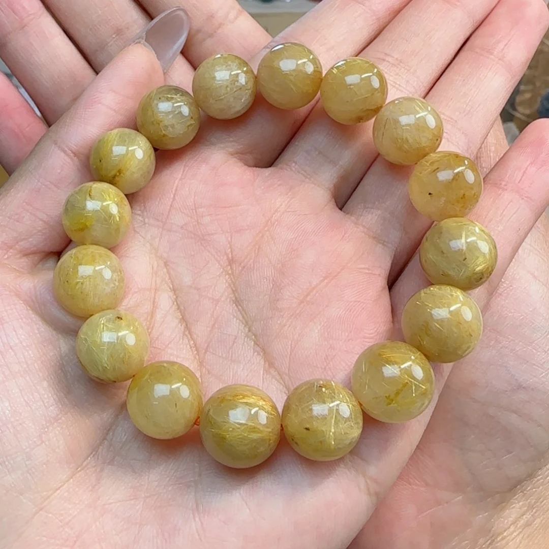 水晶手串未镶嵌金发晶12.5m