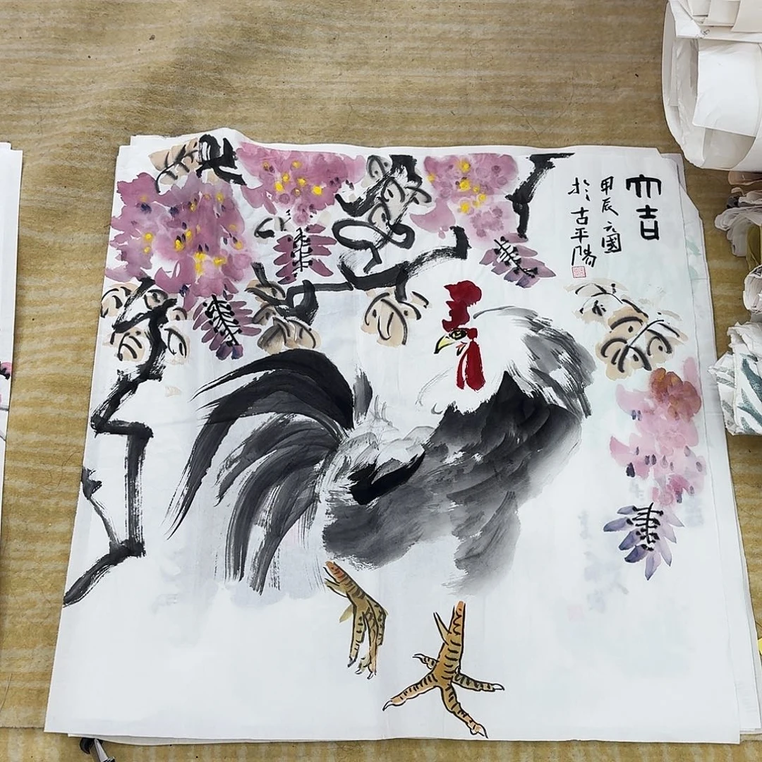 国画四尺斗方手绘作品原稿