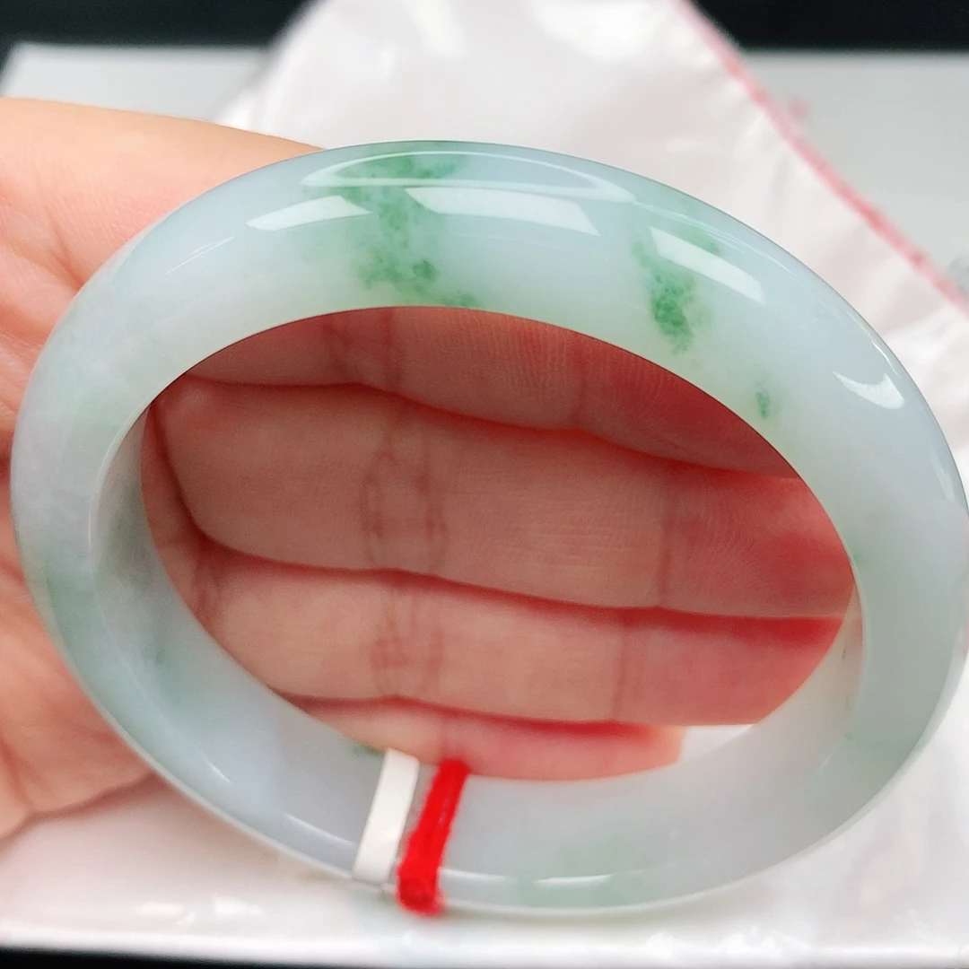 未镶嵌手镯翡翠16冰胶飘花