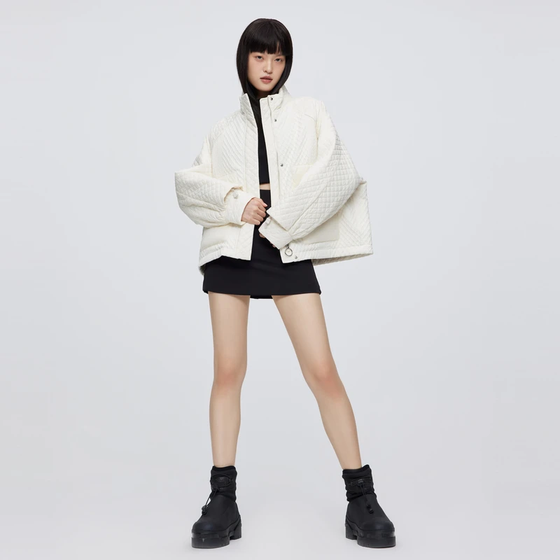 【波司登降温】鹅绒秋冬季艺术绗缝时尚轻薄款女立领休闲羽绒服3776