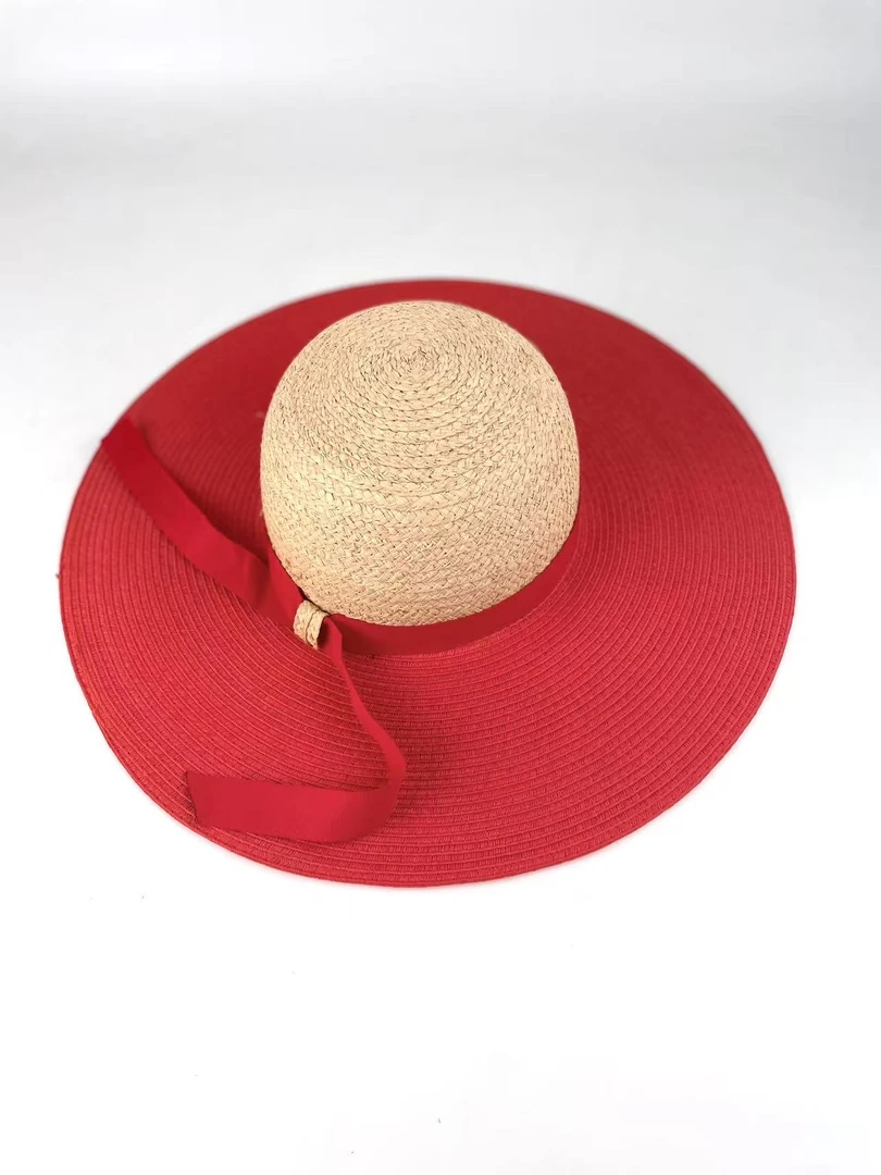 KELAODIKAIDA/草帽法式女赫本风大檐帽子工地透气女士休闲