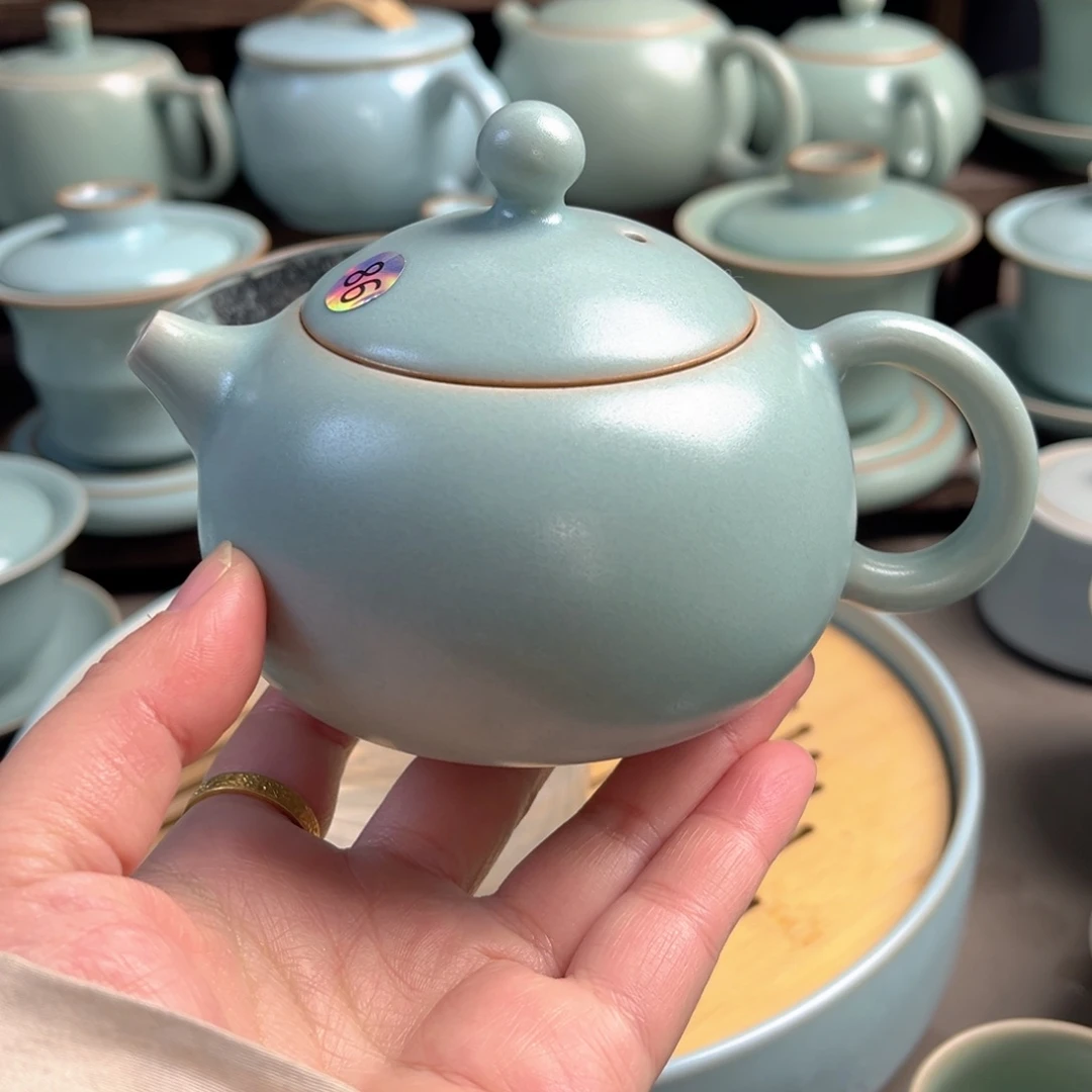 摆件陶瓷仿古釉西施壶原矿