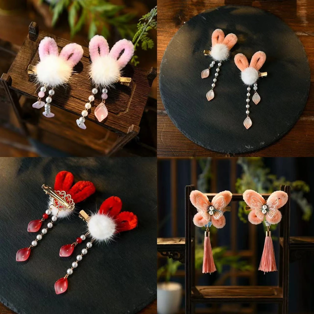 儿童新款喜庆新年古风汉服头饰发夹(一组2对不挑款式)R2302