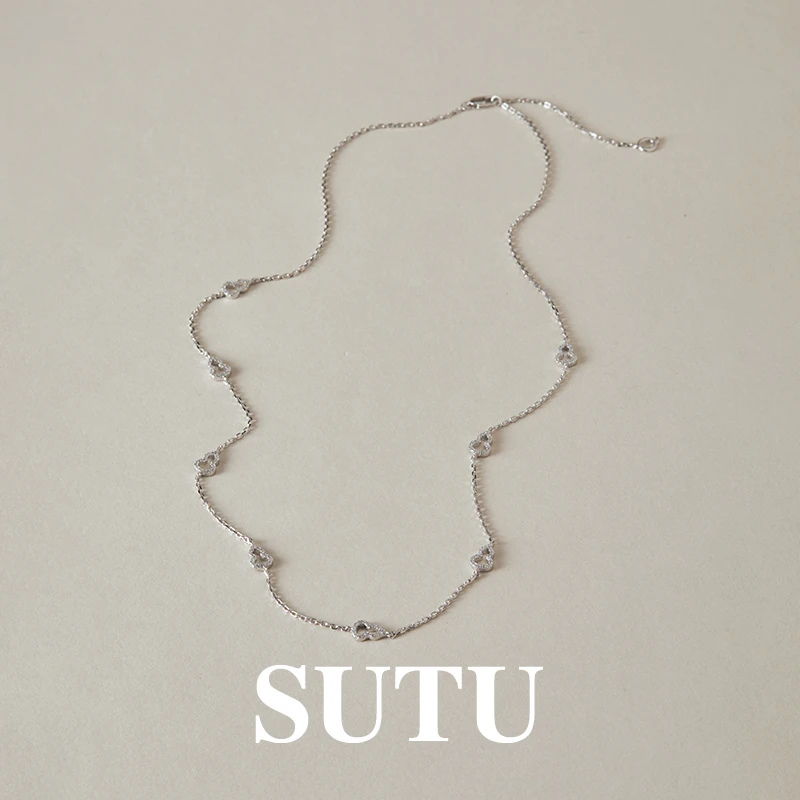 链子925银合成锆石 葫芦项链精致小众锁骨链轻奢520礼物送女友