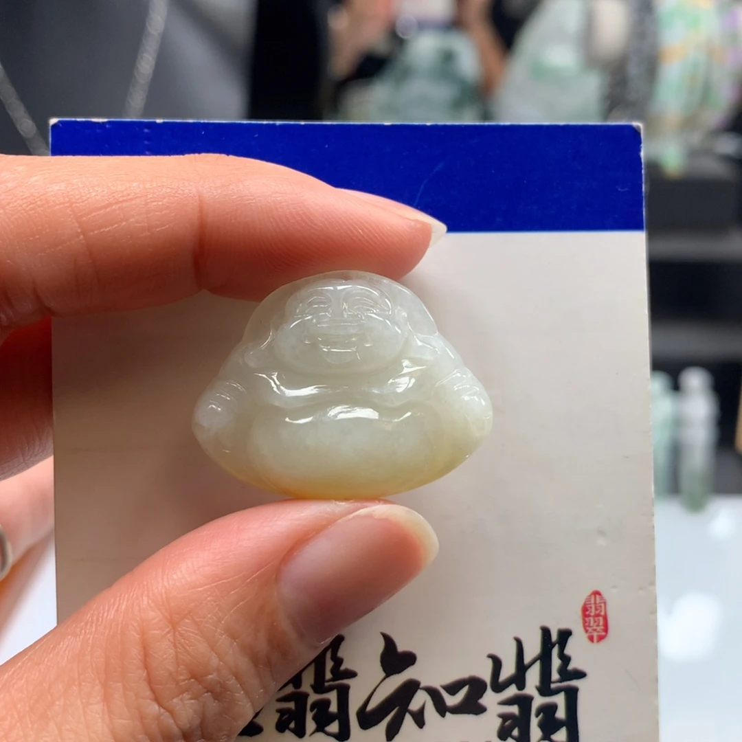 翡翠颈饰未镶嵌肚里藏金佛公