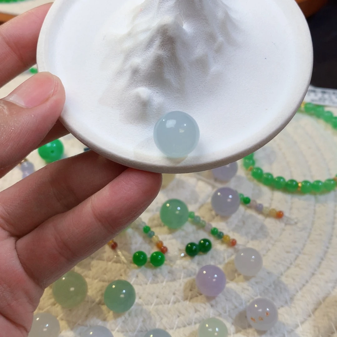 翡翠散珠12.5mm天空蓝单珠