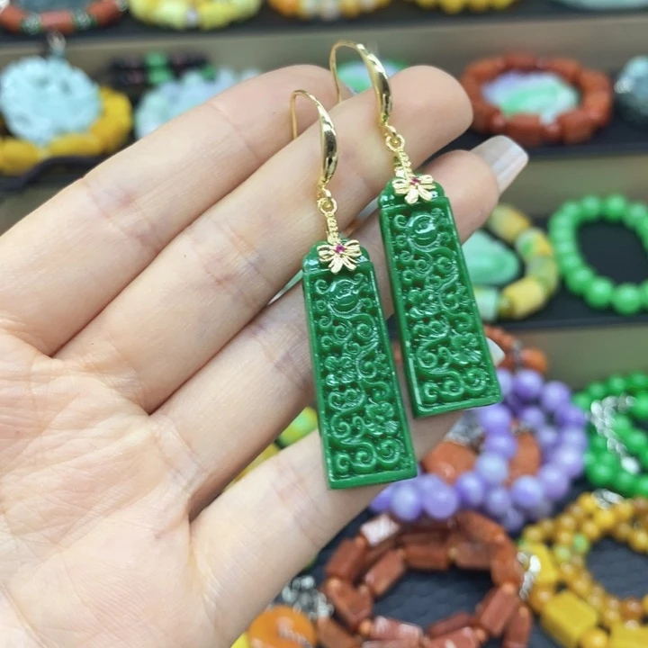 翡翠未镶嵌耳饰耳坠49