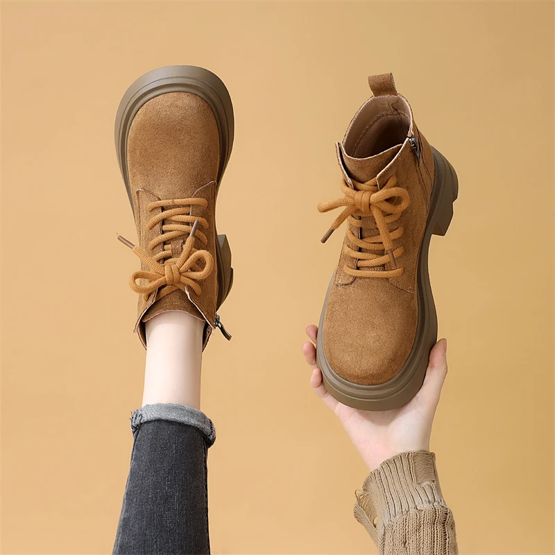 复古低帮马丁靴女2025秋冬新款显脚小软底百搭不累脚勃肯低跟短靴