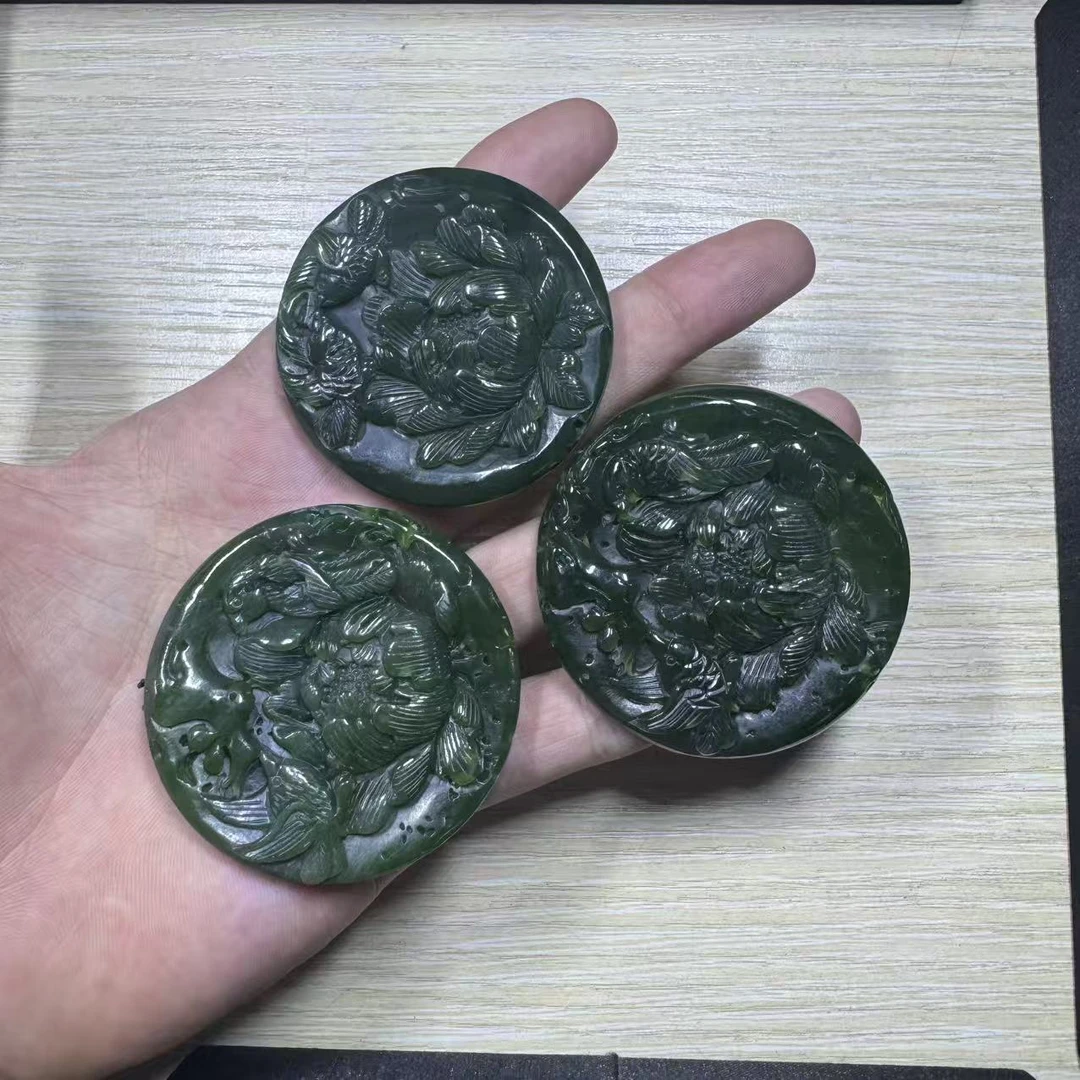 天然和田玉国之牡丹吊坠-f058-多样性发一