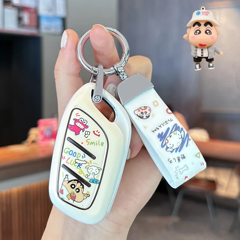 名爵4/5/6钥匙保护套新款zs蜡笔小新男女包mulang木兰hs遥控es5壳