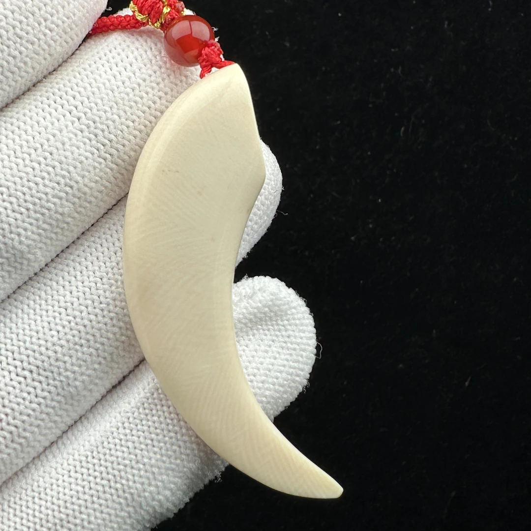 L2580天然猛犸牙 牙尖53mm支持鉴定 假一罚四