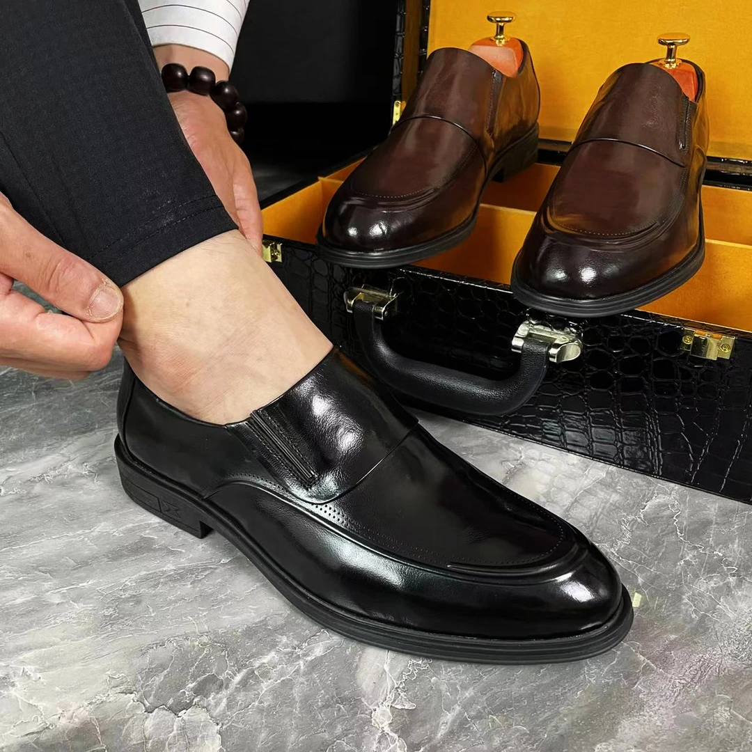 头层牛皮男士防臭软时尚商务通勤潮流光风新中式国风复古痞帅男鞋