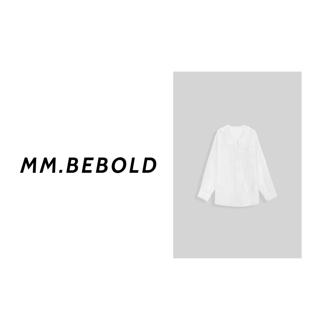 【妙姐精选】连帽镂空绣花长袖衬衫XS25029