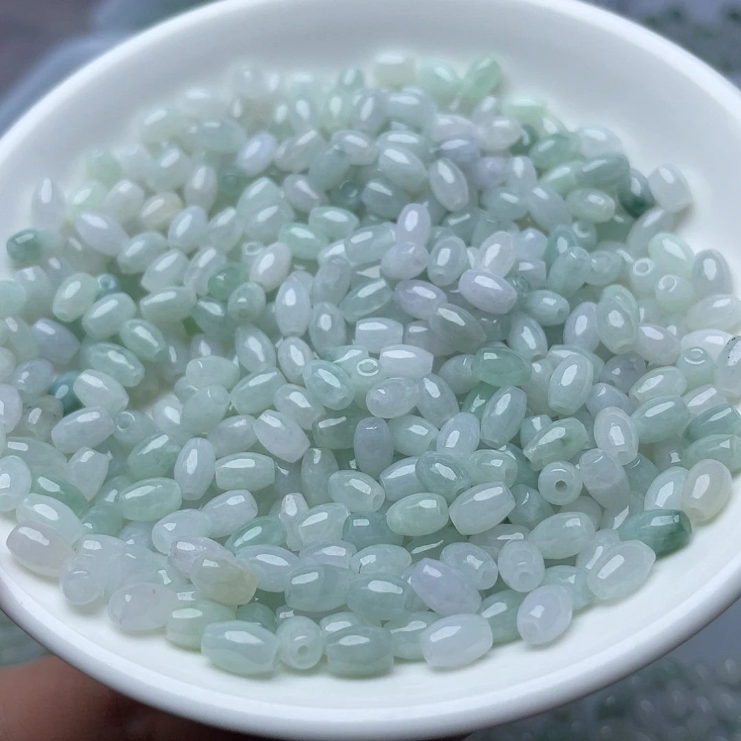翡翠散珠卡4*6冰米珠100个