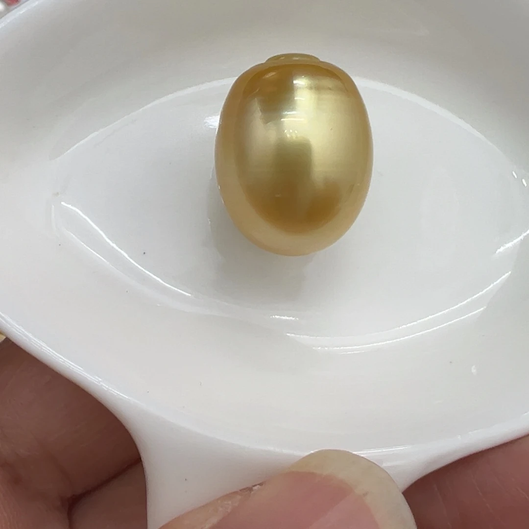 未镶嵌14.4mm金珠海水珍珠