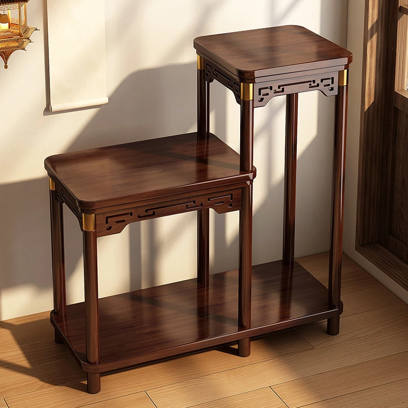 中式花架子客厅落地式置物架阳台实木花台2024新款室内多层花盆架