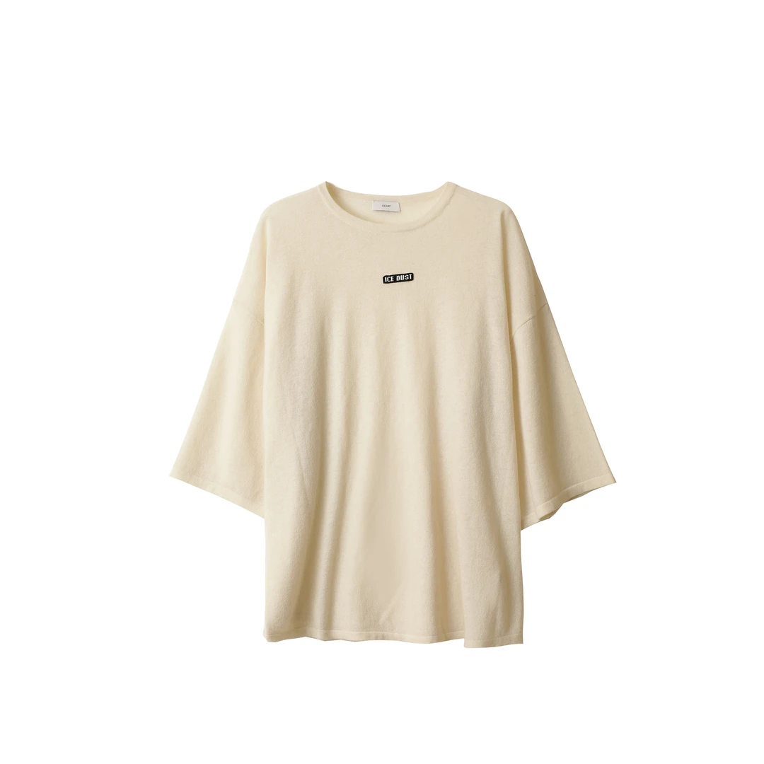 ICE DUST设计师品牌LOOKNOW冬季新款圆领套头短袖针织衫