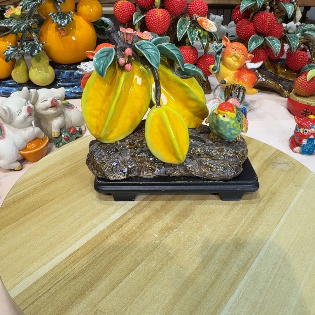 陶土三阳开泰杨桃