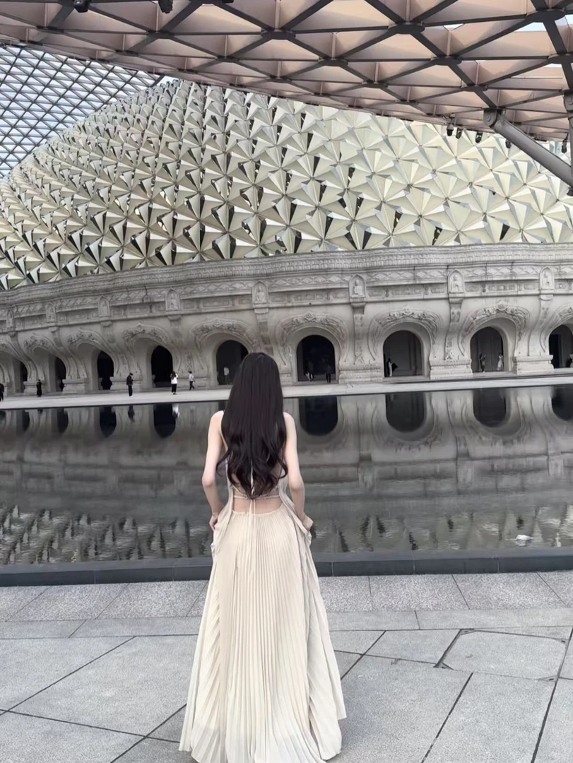 Luna【西西里的美丽传说】法式仙气露背长裙