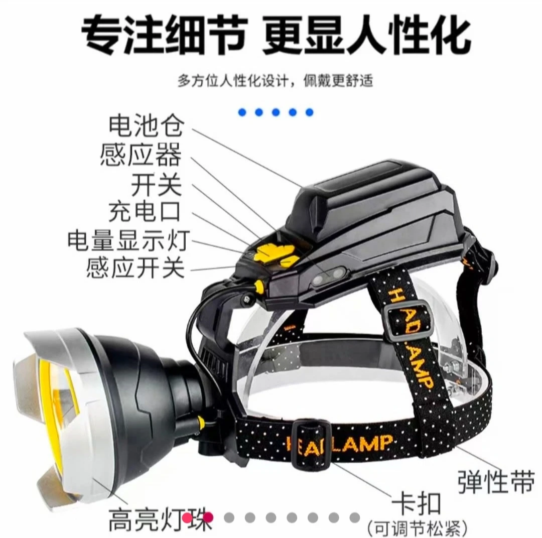 拓进P50头灯强光充电超亮头戴式感应矿灯远射钓鱼夜钓led户外