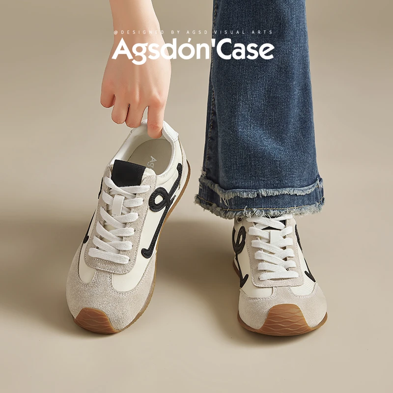 奥古狮登复古芭蕾德训鞋女2025新款秋季透气阿甘女鞋运动超火爆xx