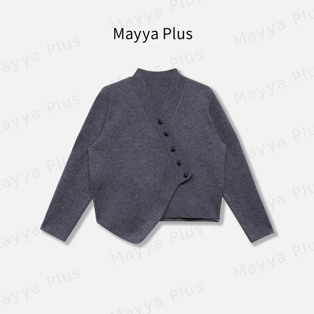 【艺术回响】Mayya Plus麦芽定制流光风百搭长袖针织上衣女32537511