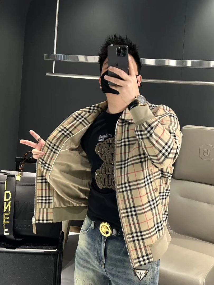 【马哥严选】2025春款男士时尚百搭潮流修身条纹帅气夹克外套韩版