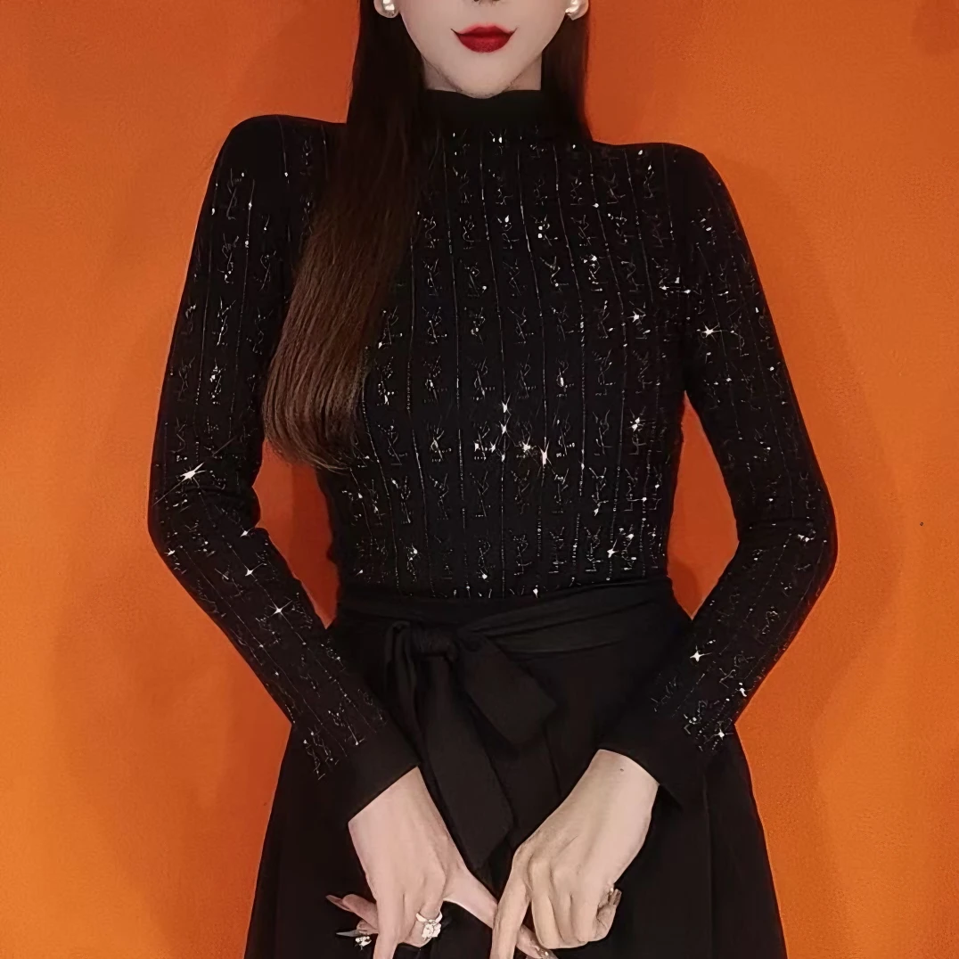 秋冬新款（万人迷）薄绒款显瘦修身长袖内搭穿出高级感显瘦打底衫女