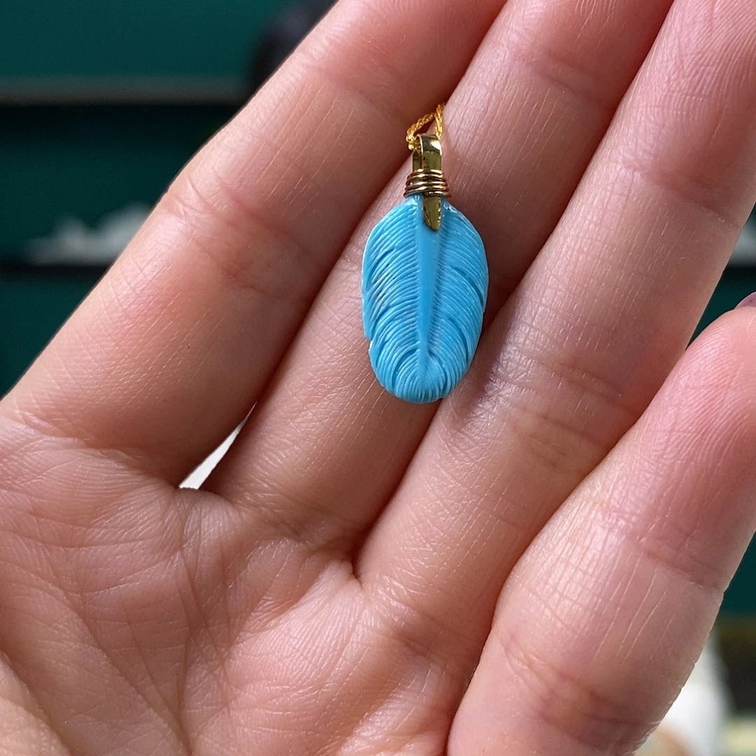 绿松石18K金镶嵌珠宝奇石