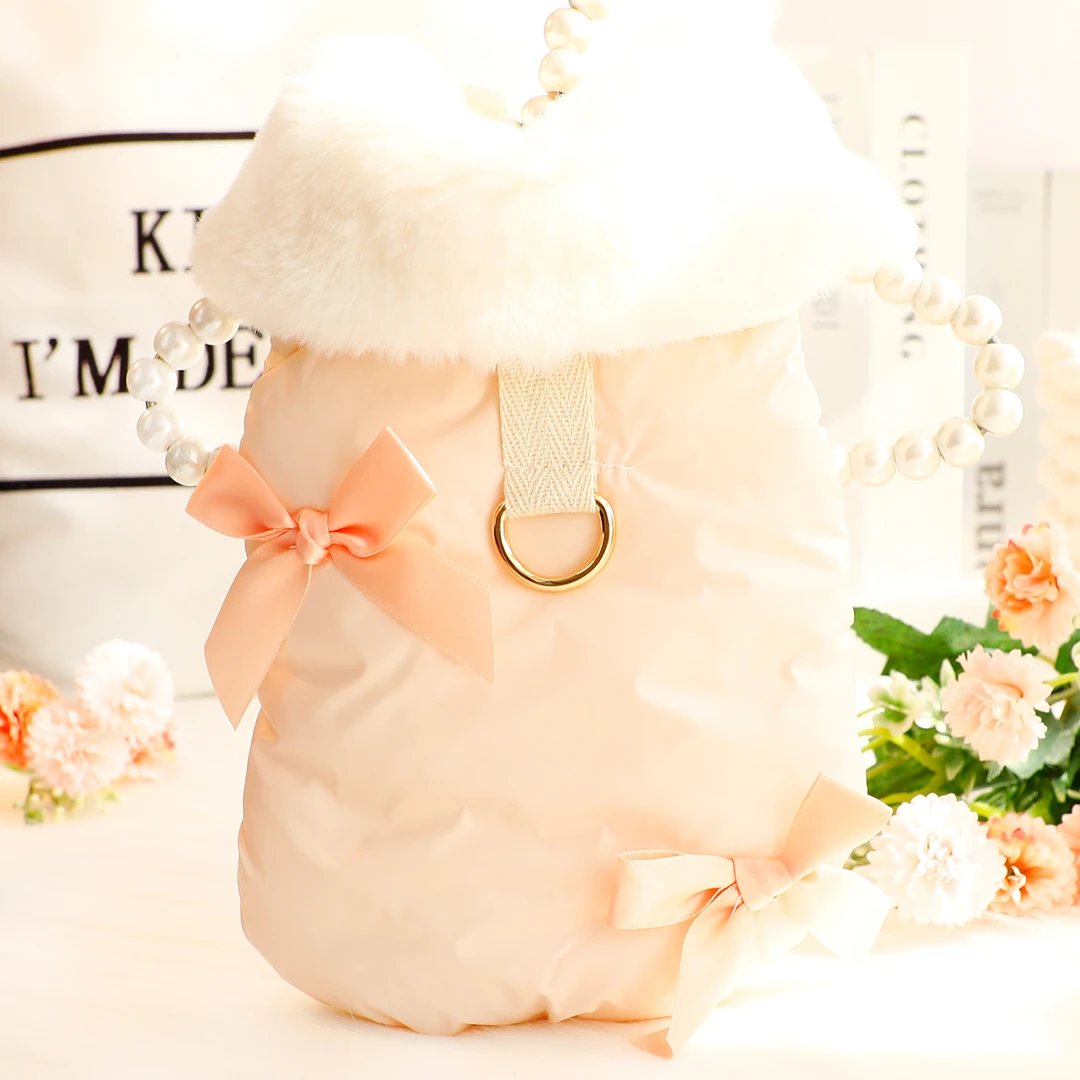 狗狗衣服秋冬装厚款猫咪公主棉衣可爱蜜桃牵引小型犬泰迪宠物7589