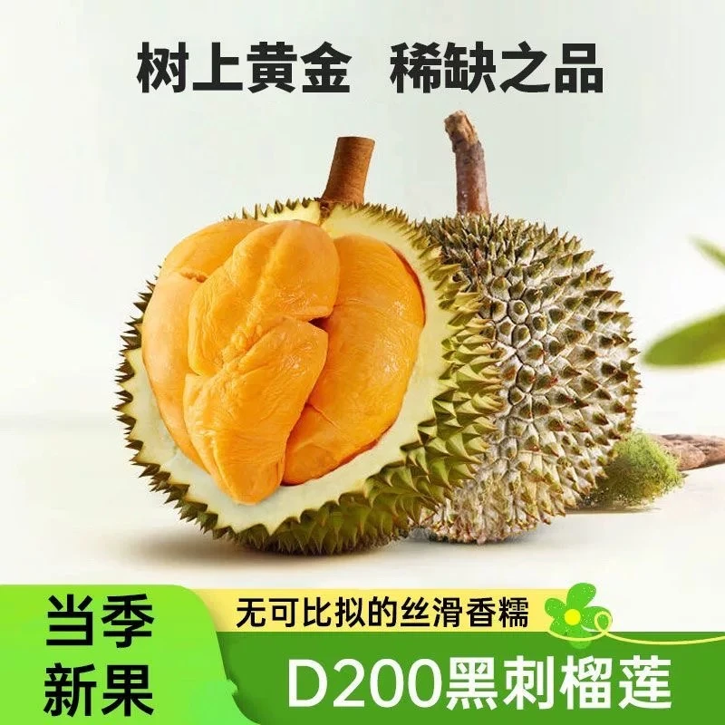 马来西亚 柔佛州 老树D200黑刺榴莲液氮冷冻3-7斤【顺丰快递】HS1