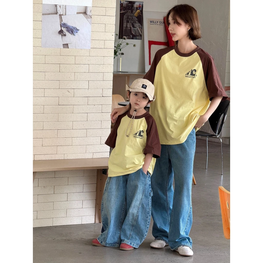 【四个姐专属】【顾奈】QZ719夏季拼色休闲亲子短袖